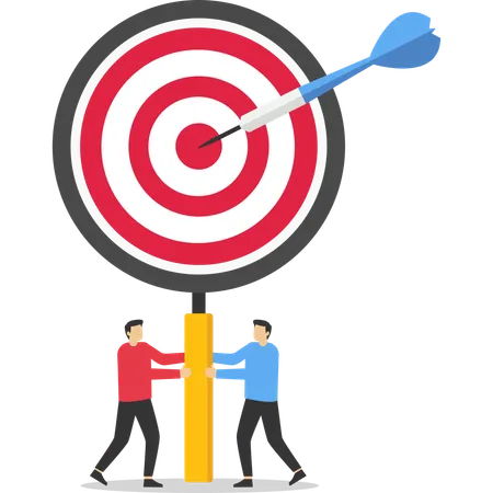 Business people working on business target  Illustration