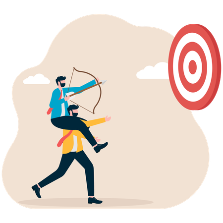 Business people working on business target  Illustration