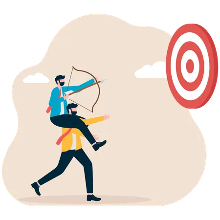 Business people working on business target  Illustration