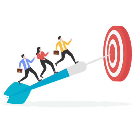 Business people working on business target  Illustration