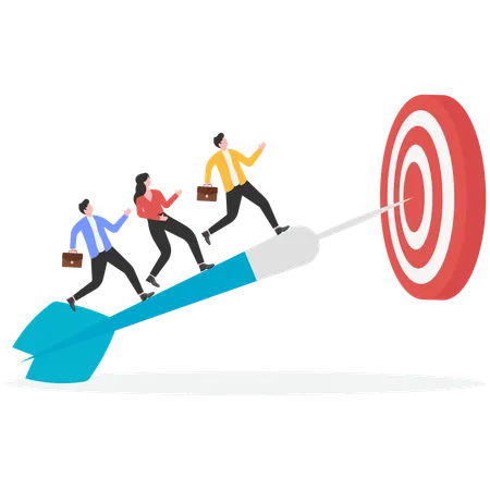 Business people working on business target  Illustration