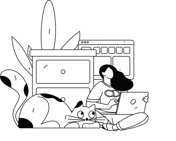 タスクに取り組むビジネスマン  イラスト