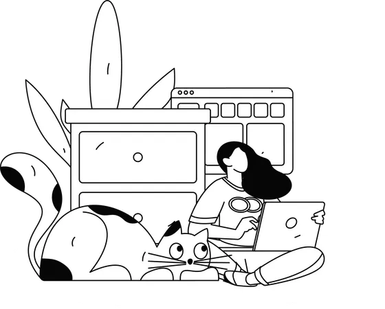 タスクに取り組むビジネスマン  イラスト