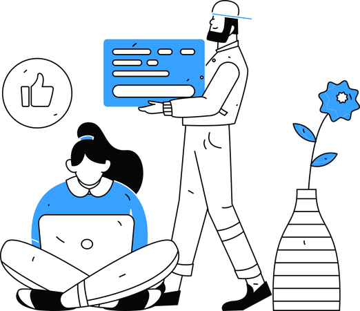 Business people working on task  Illustration