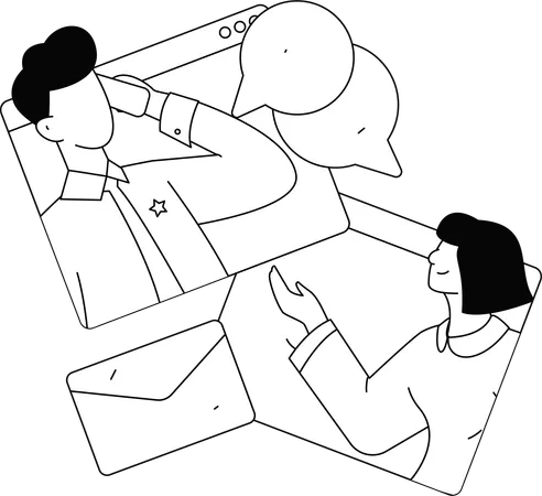 Business people working on task  Illustration