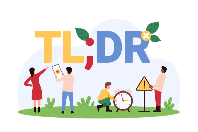 Business people working on tdlr  Illustration