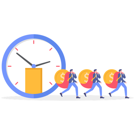 Business people working on time  Illustration