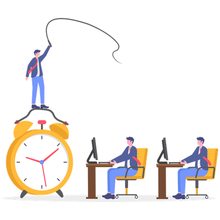 Business people working on time  Illustration