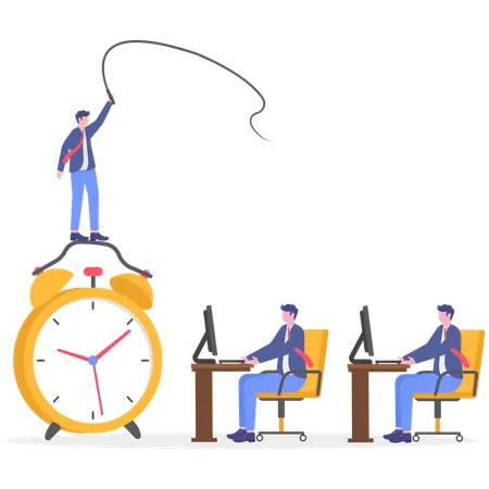 Business people working on time  Illustration