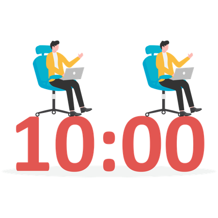 Business people working on time  Illustration