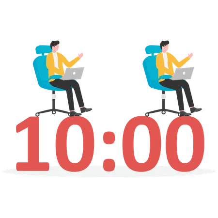 Business people working on time  Illustration