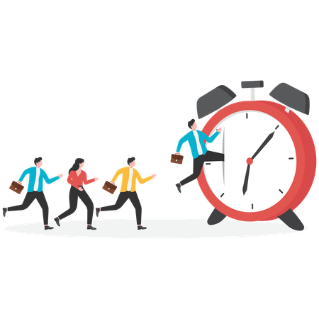 Business people working on time limit  Illustration