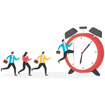 Business people working on time limit  Illustration