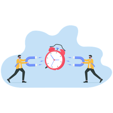 Business people working on time management  Illustration