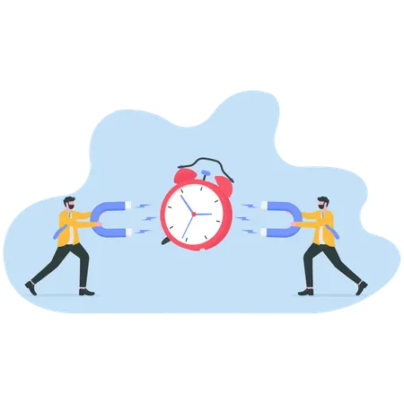 Business people working on time management  Illustration