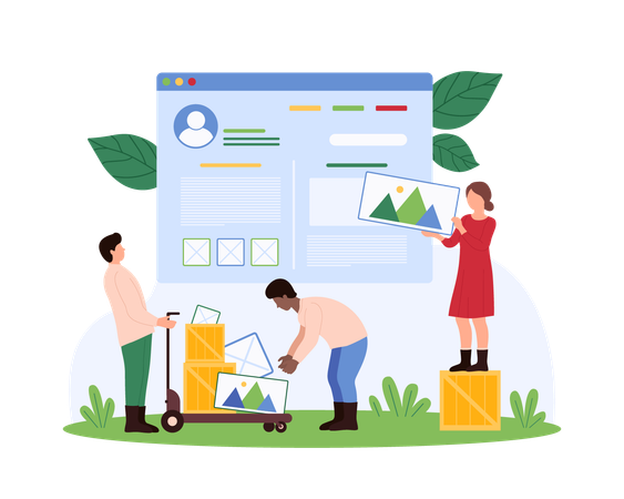 Business people working on web designing  Illustration