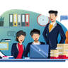 business people working illustrations free