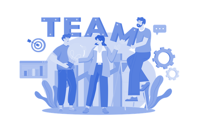 Business People Working Together As A Team  Illustration