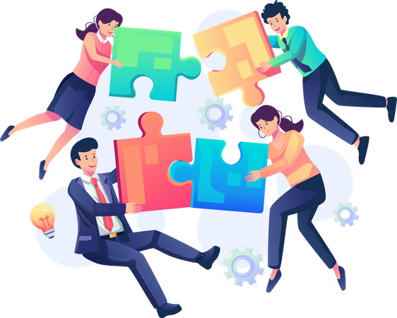 Business people working together as a team  Illustration