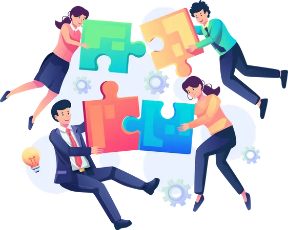 Business people working together as a team  Illustration