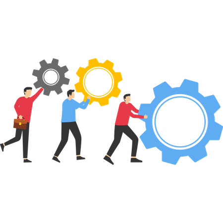 Business people working together for business success  Illustration