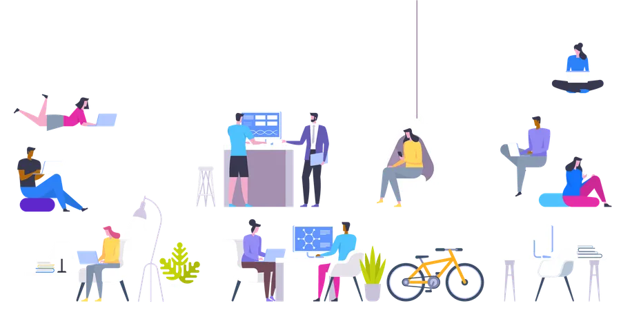 Business people working together  Illustration