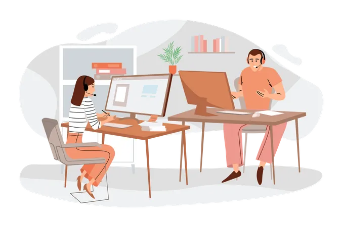 Business people working together  Illustration