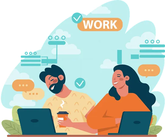 Business people working together  Illustration