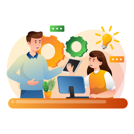 Business people working Together  Illustration