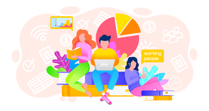 Business people working together  일러스트레이션