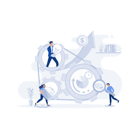 Business people working together in team  Illustration