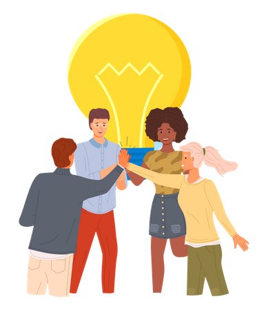 Business people working together on a creative idea Illustration