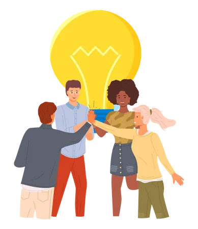 Business people working together on a creative idea Illustration