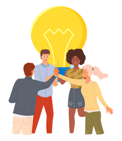 Business people working together on a creative idea  Illustration