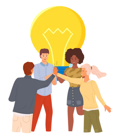 Business people working together on a creative idea  Illustration