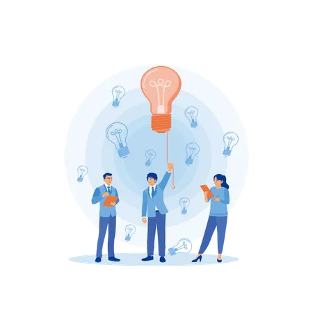 Business people working together on new project and Looking for new business ideas  Illustration