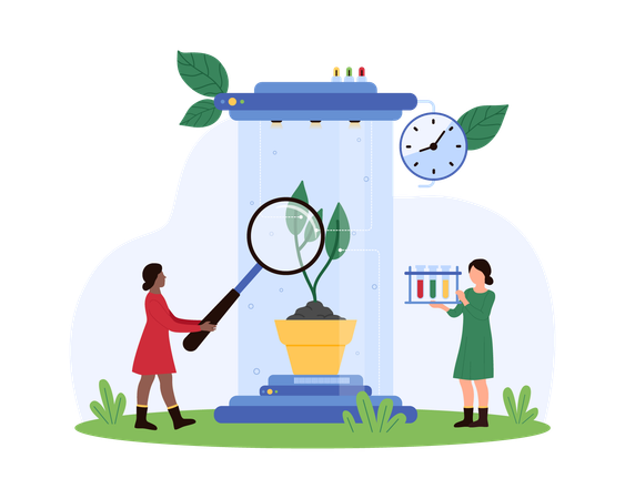Business people working with biology research  Illustration