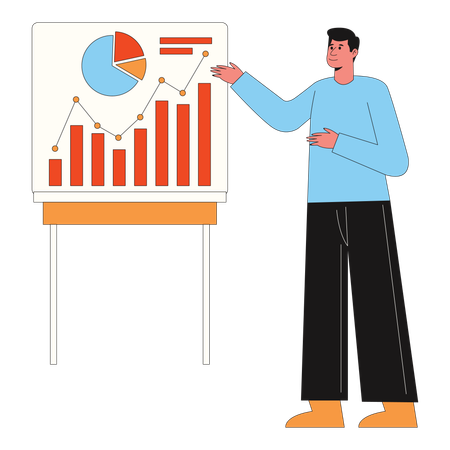 Business people works on marketing data  Illustration