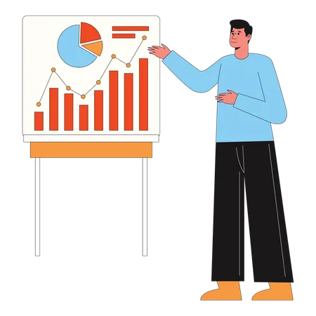 Business people works on marketing data  Illustration