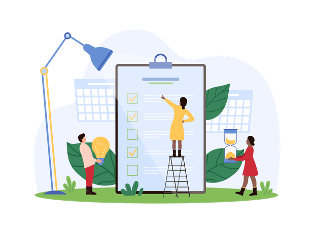 Business people.working on schedule management  Illustration