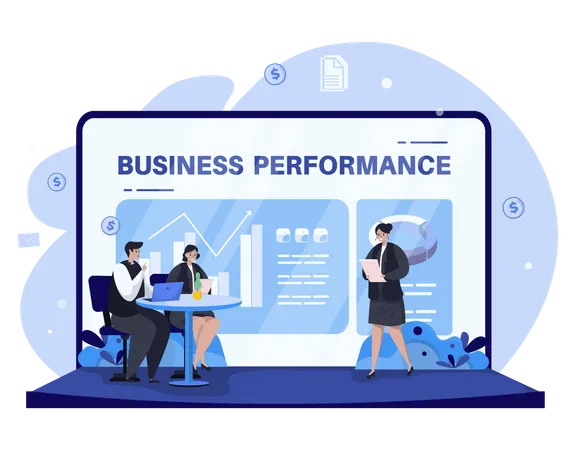 Business performance discussion Illustration