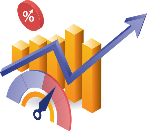 Business performance analysis data  Illustration