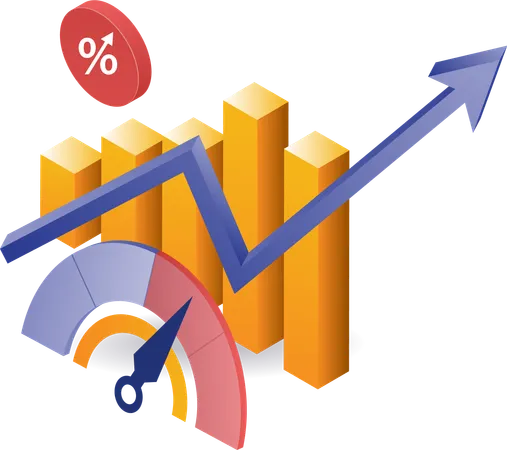 Business performance analysis data  Illustration