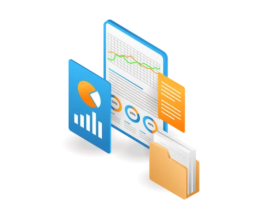 Business performance analysis database  Illustration