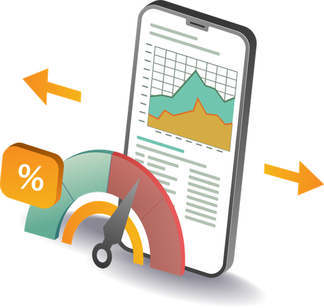 Business performance with analysis report  Illustration