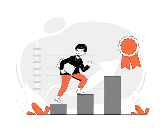 Business person achieving profit  Illustration