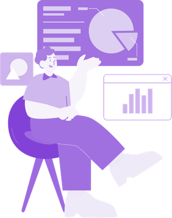 Business person Analyzing Graph  Illustration