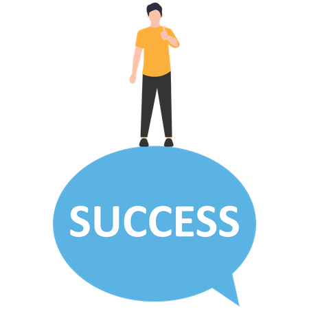 Business person and success speech bubble  Illustration