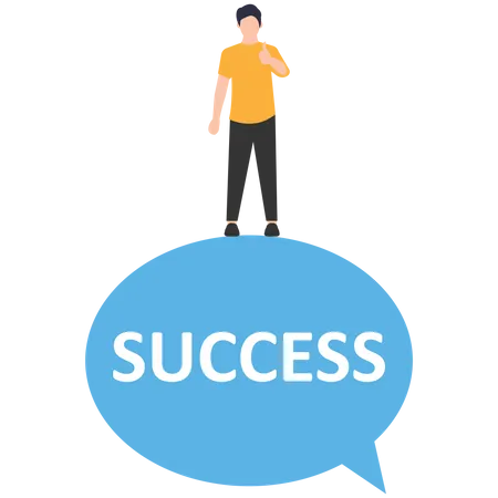 Business person and success speech bubble  Illustration