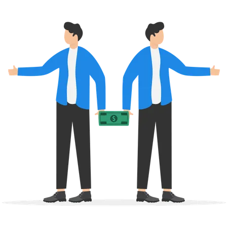 Business Person Bribing Another Corruption Vector Concept Illustration